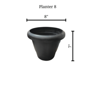 Durable planter available in sizes 8" to 20", in black and brown colors. Perfect for indoor and outdoor plants with efficient drainage.